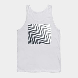 Wavy Lines Black And White Tank Top